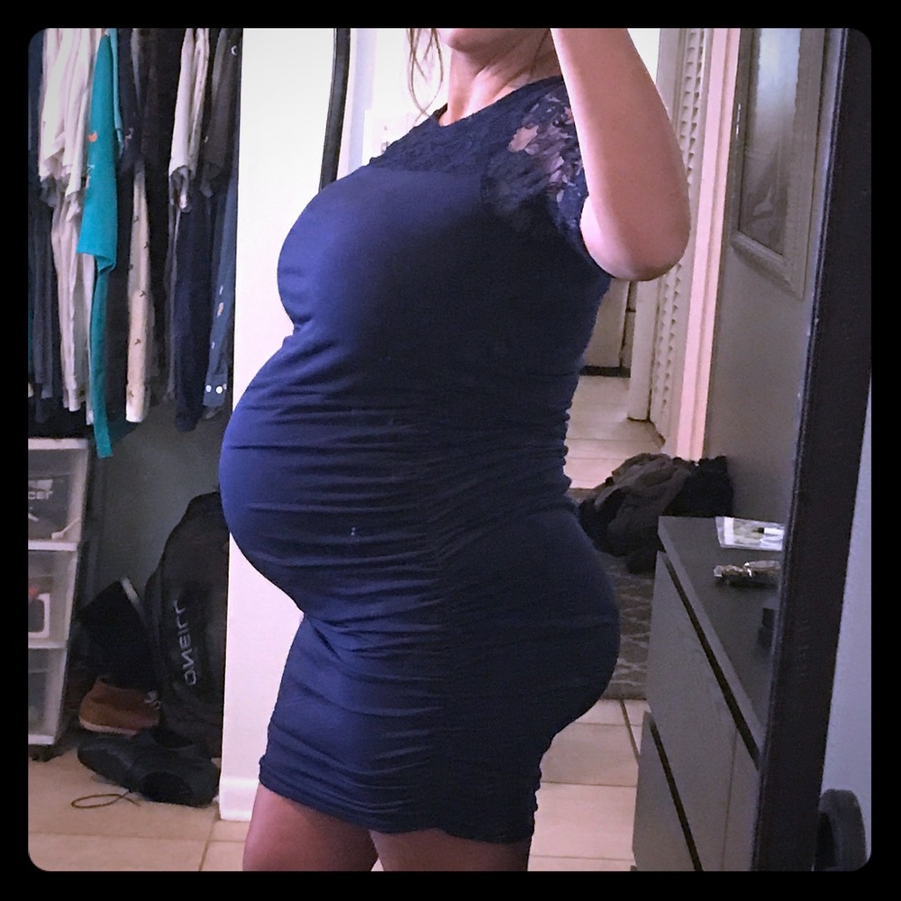 Motherhood Maternity Dress with Lace